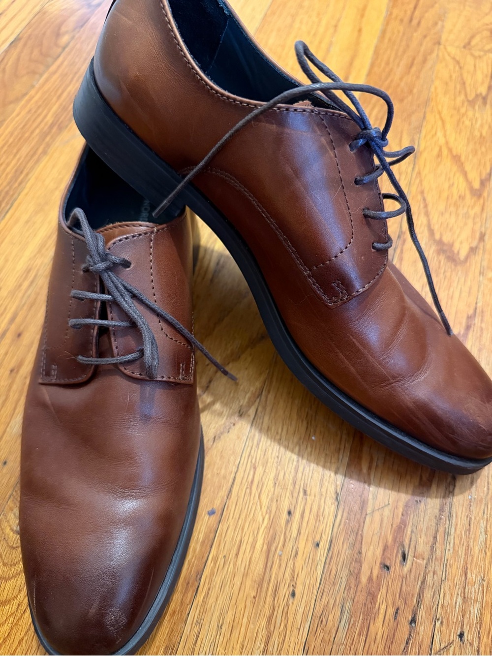 Nordstrom Brown Leather Derby Lace-Up Shoes